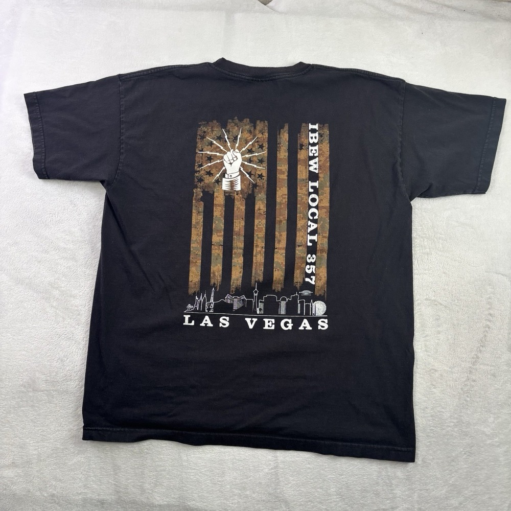 Bayside F.U.E.L. IBEW Local 357 Union Electrical Black SS Graphic Shirt XL